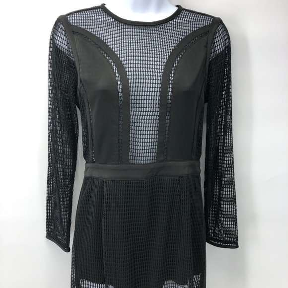 NBD Sabrina Small Black Sheer Mesh Net Sexy Romper Dress Revolve.com - Picture 6 of 16